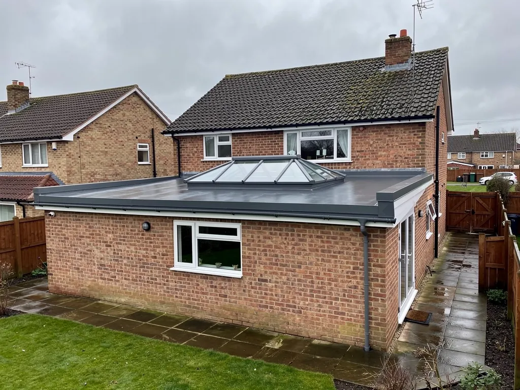 A roof lantern on the flat roof of a rear extension