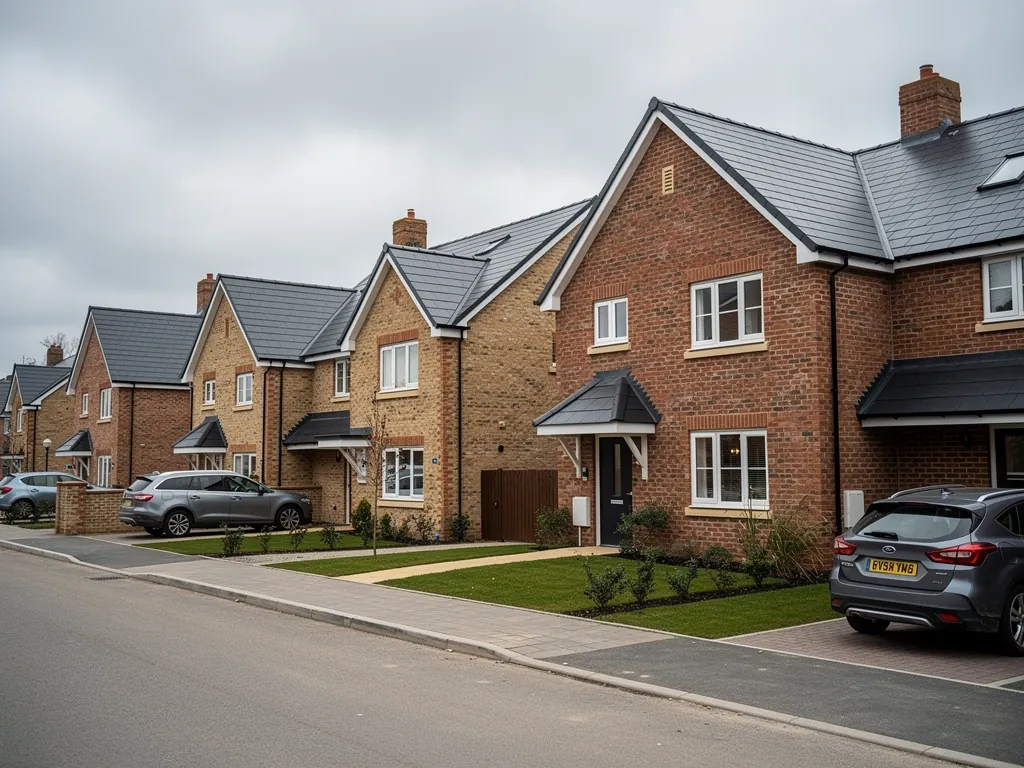 A modern estate of brick houses